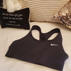 Nike Classic black Racerback Sports Bra white swoosh size xsmall